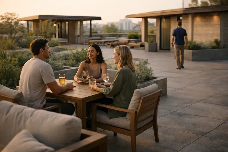 A terrace available for booking in the community